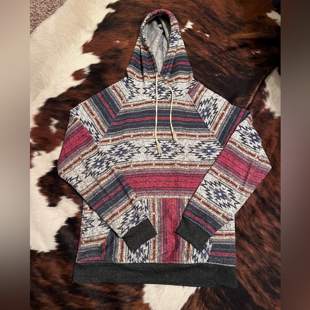 Carbon Aztec Print Hoodie